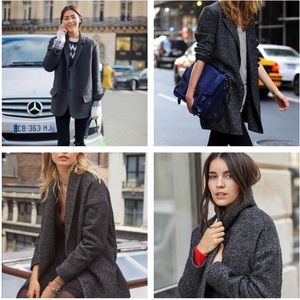 Vintage 100% wool grey gray blazer jacket coat